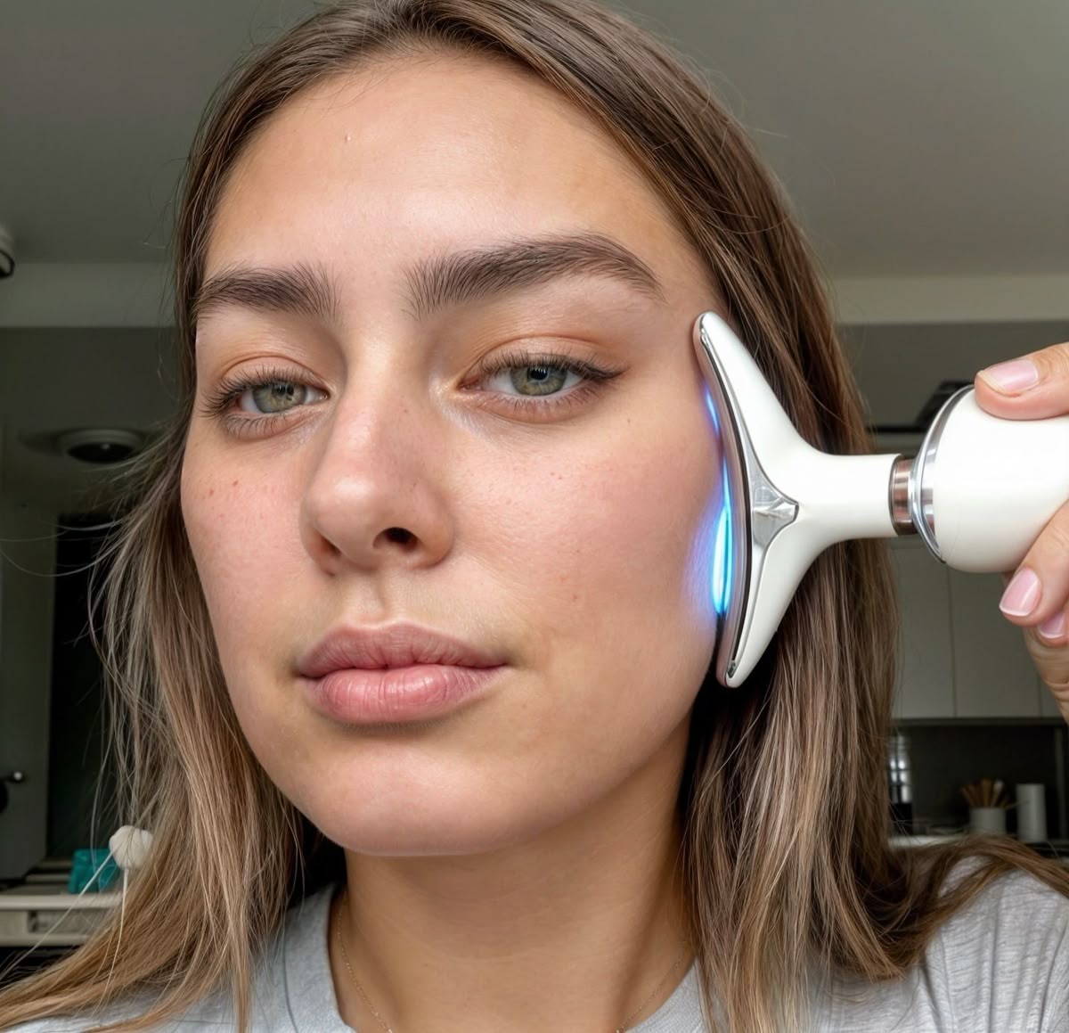 Massageador Facial 7 em 1 LED — Lifting para Rosto e Pescoço