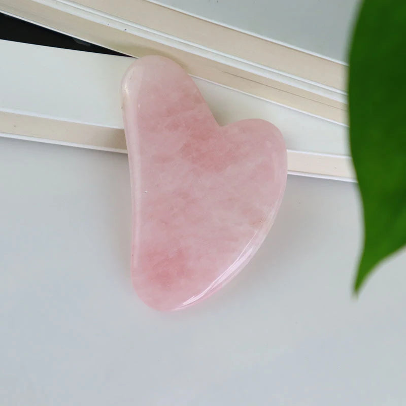 Gua Sha de Quartzo Rosa e Verde