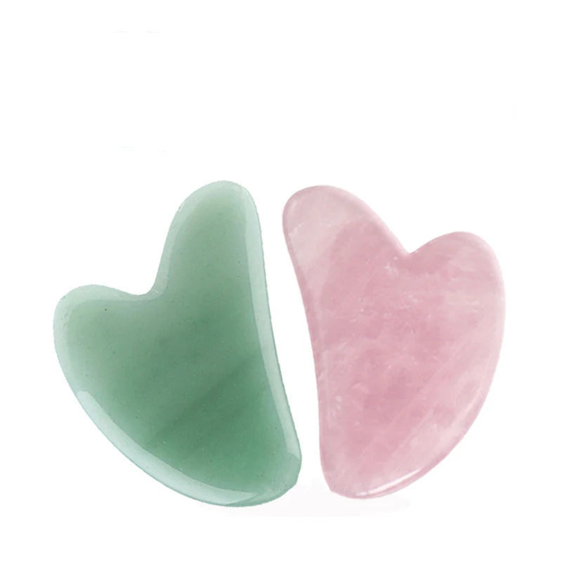 Gua Sha de Quartzo Rosa e Verde