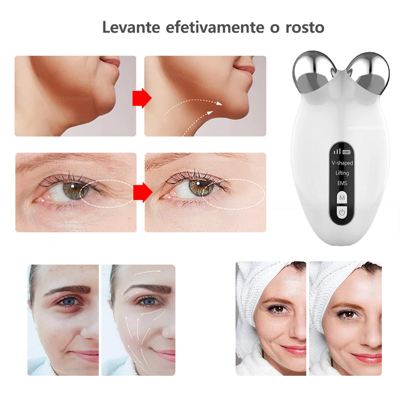 Massageador Facial EMS com Microcorrente - Lifting e Anti-Rugas