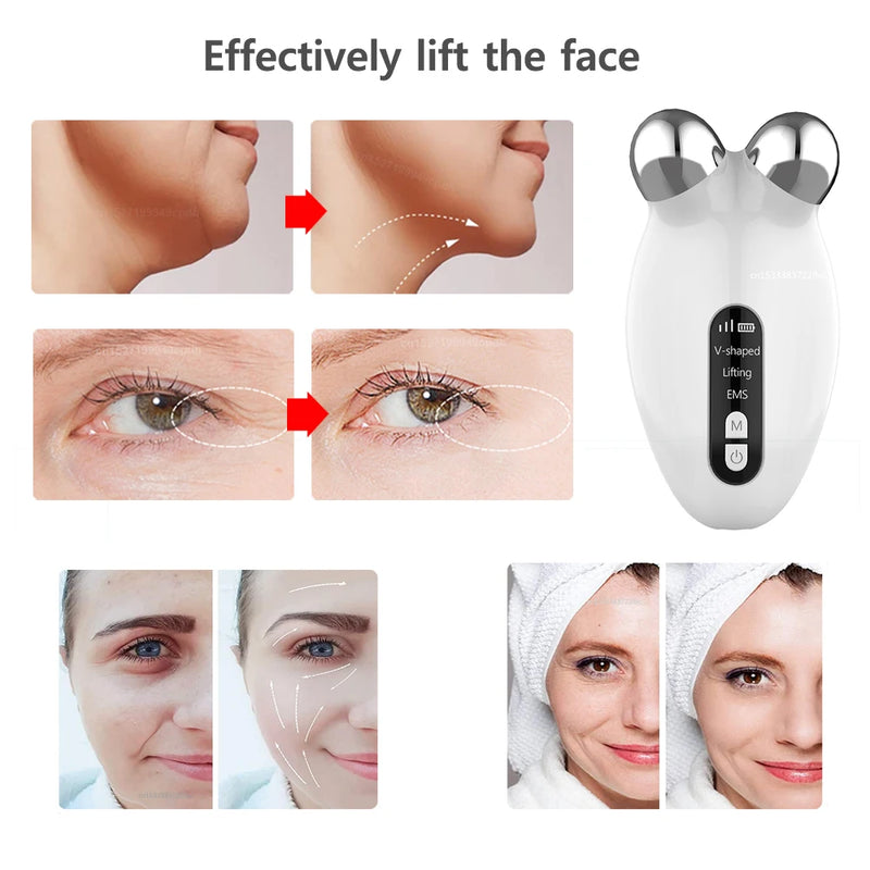 Massageador Facial EMS com Microcorrente - Lifting e Anti-Rugas