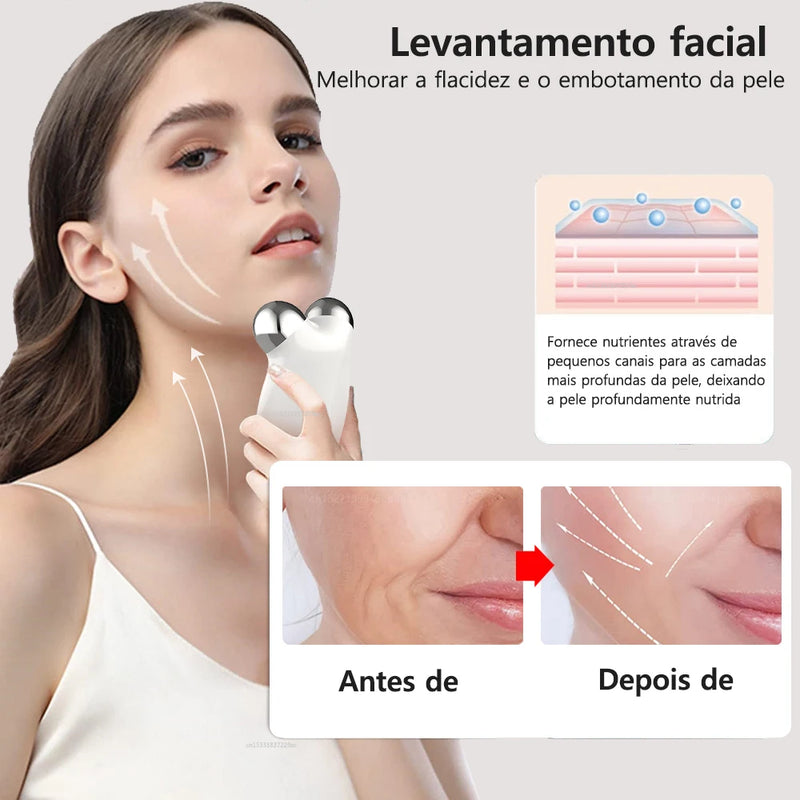 Massageador Facial EMS com Microcorrente - Lifting e Anti-Rugas