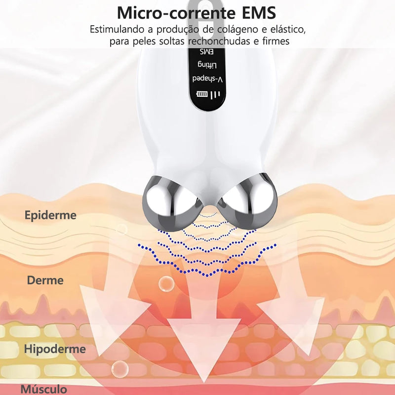 Massageador Facial EMS com Microcorrente - Lifting e Anti-Rugas